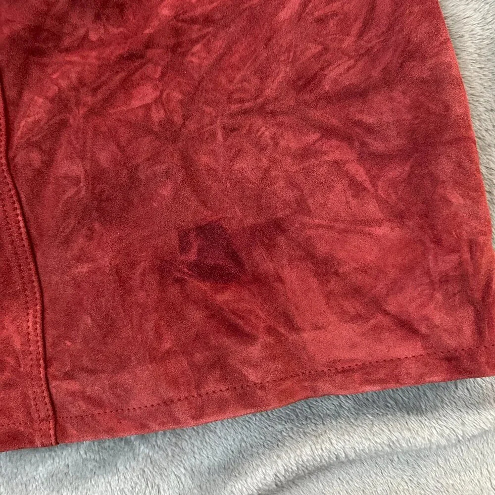 *as is* Vintage Y2K Gap Suede Leather Slit Front Skirt Women's 4 Maroon